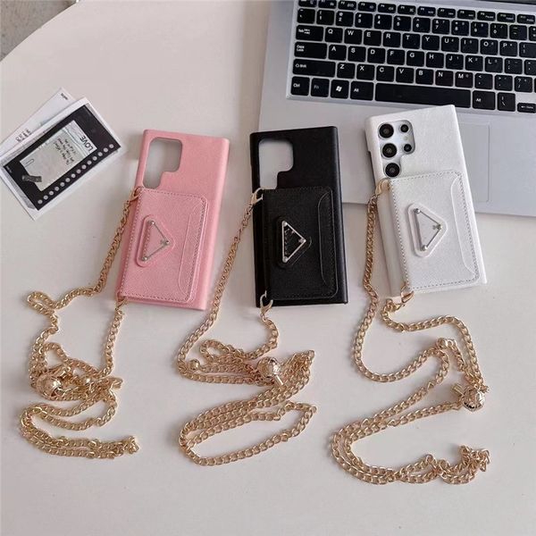 Beautiful Luxury Crossbody Wallet Card Holder phone cases for High Quality Purse Samsung Galaxy S24ultra S24 s23plus S23 S22 S21Plus Note 20