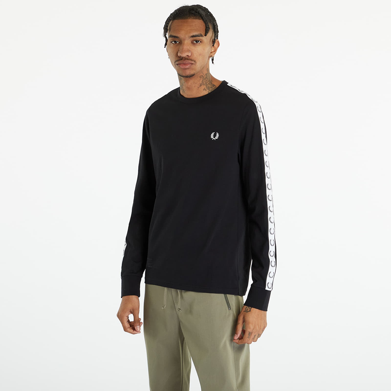 Koszulka FRED PERRY Taped Long Sleeve T-shirt Black M