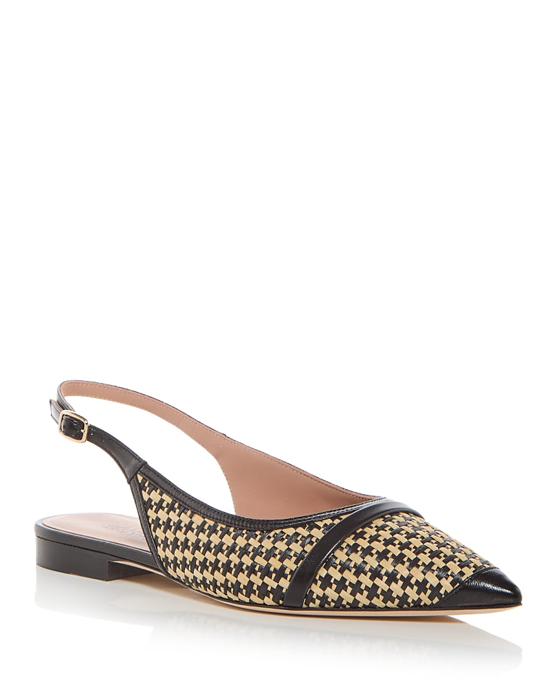 Malone Souliers Women's Jama Woven Pointed Toe Slingback Flats