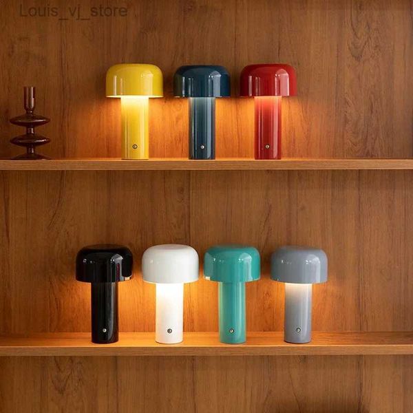 Lights Night Mushroom lamp charging touch desk coffee bar hotel bedroom decoration Nordic creative atmosphere small night light YQ231204