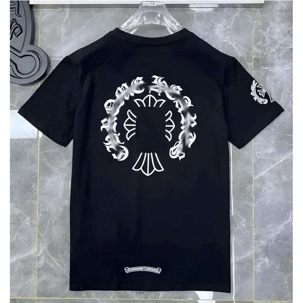 chrome heartstshirt d shirts heats men designer chome tshirt y2k clothes gothic punk crosses puzzle graphic tee hip hop streetwear re crome hearts c