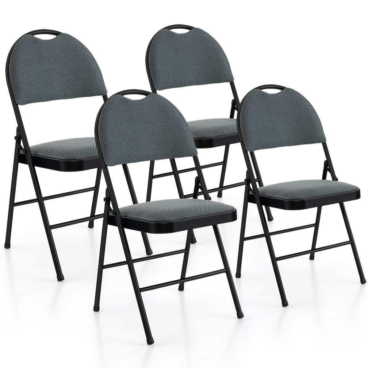 Padded Folding Office Chairs with Backrest (2- or 4-Pack) - 4PCS Folding Chairs
