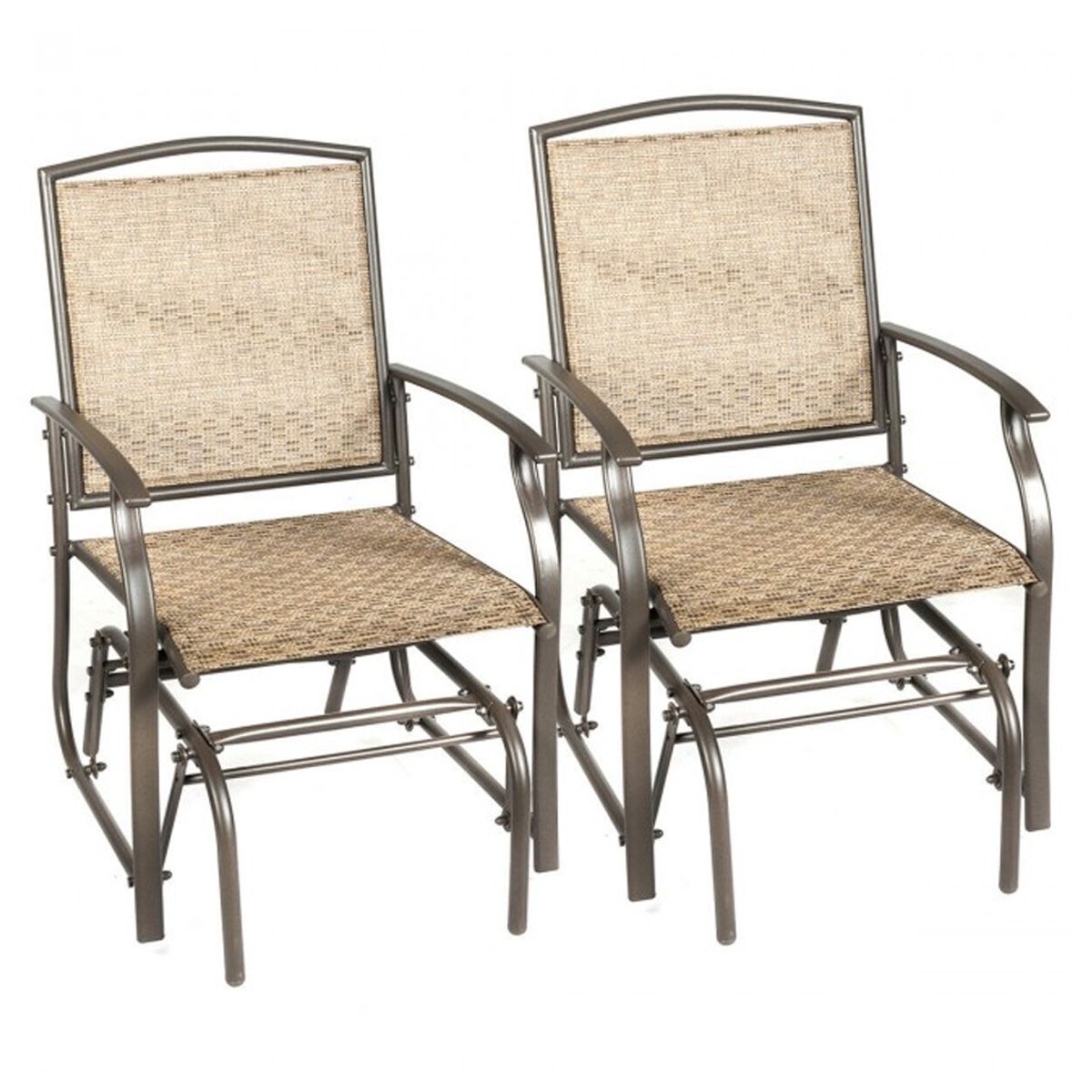 Outdoor Patio Rocking Glider Chairs (1- or 2-Pack) - Costway 2PCS Patio Swing Singl