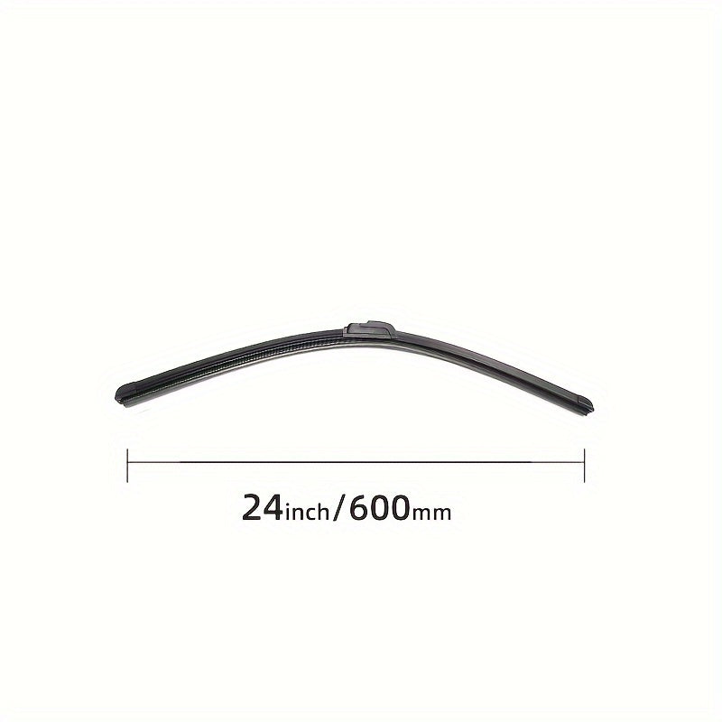 TEMU 1pc Chaac U-shaped Boneless Wiper Blade - Natural Rubber, , Fits All Car Models, With Secure Black Plastic Connector For Visibility, Car Wiper