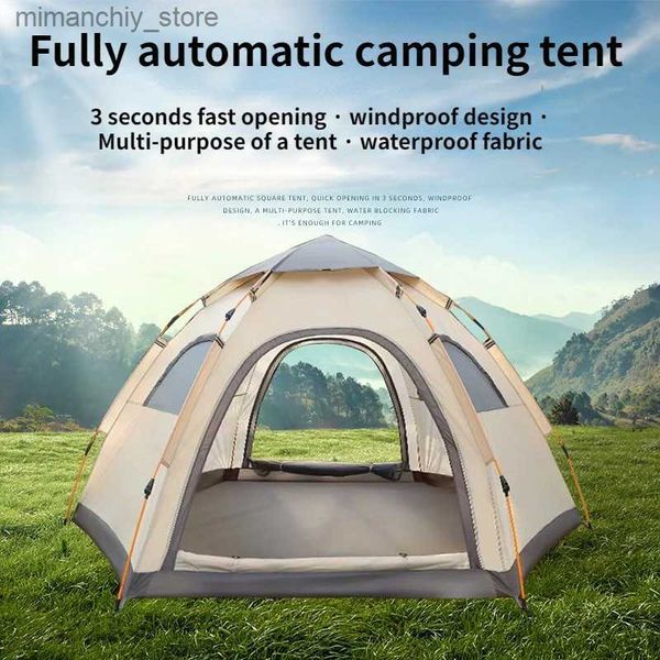 Tents and Shelters 6person Tent Camping Folding Outdoor Fully Automatic Speed Open Rain Proof Sunscreen Wilderness Camping Portab Equipment