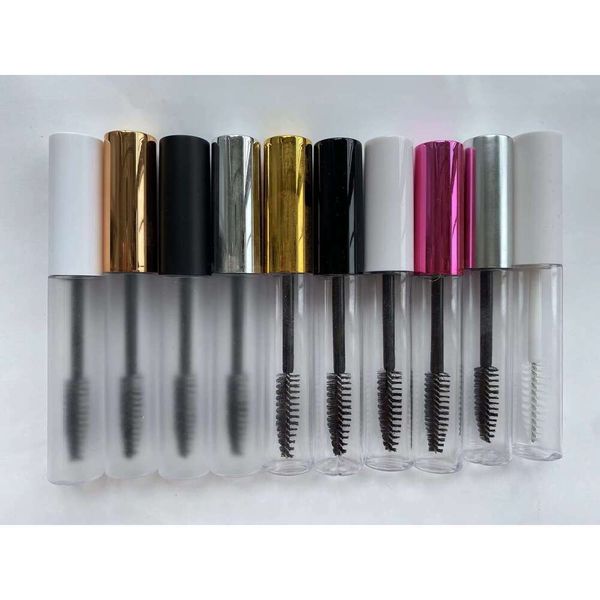 10Ml Wholesale Cosmetic Eyelash Cream Brush Tubes Beauty Mascara Tube Pink,Gold,Sier,Black,White Lids Makeup Accessories