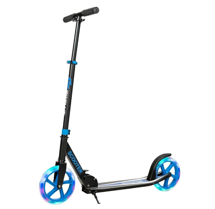 Kids' Folding Kick Scooter with LED Wheels - Blue