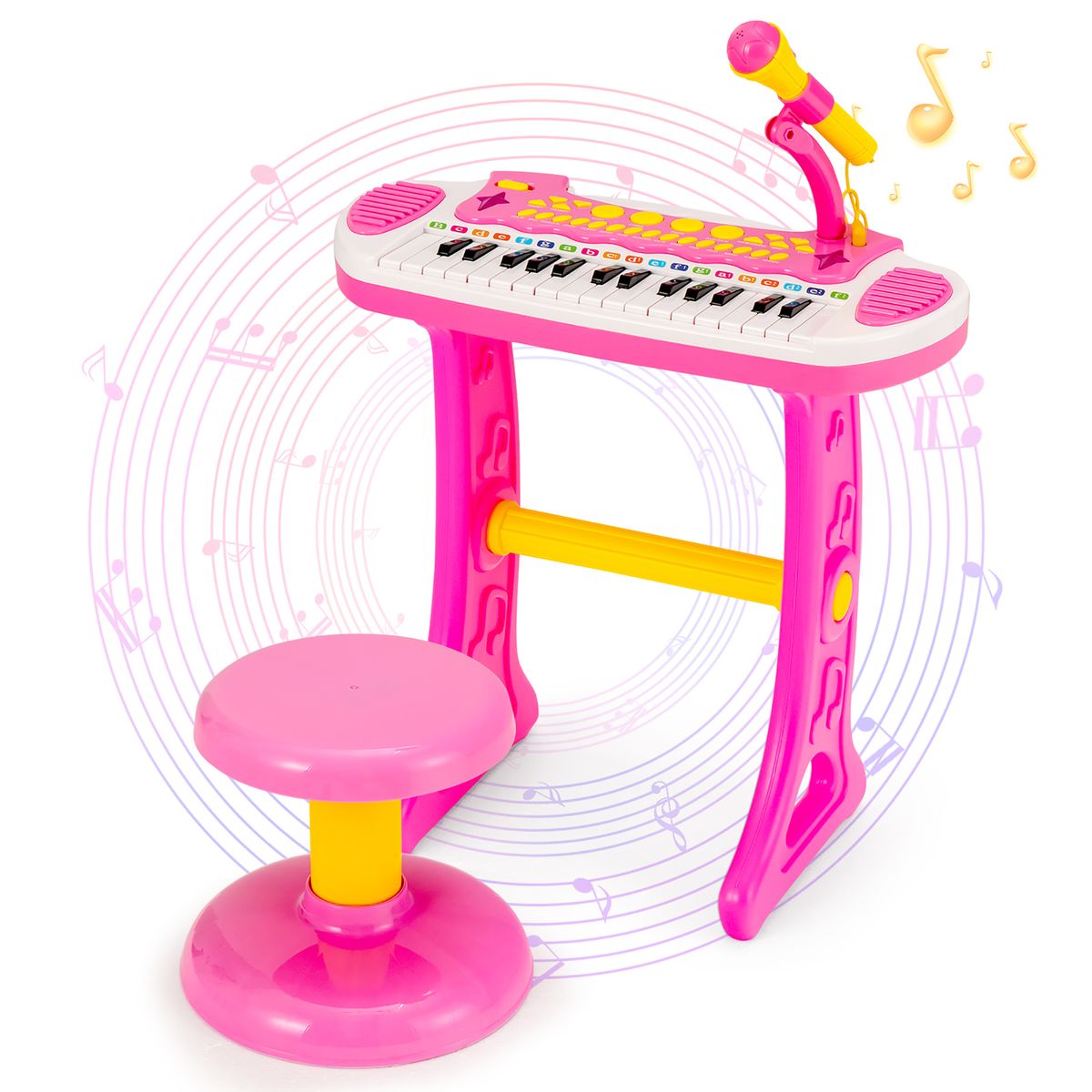 31-Key Piano Keyboard with Microphone for Kids - Kids Piano -Pink
