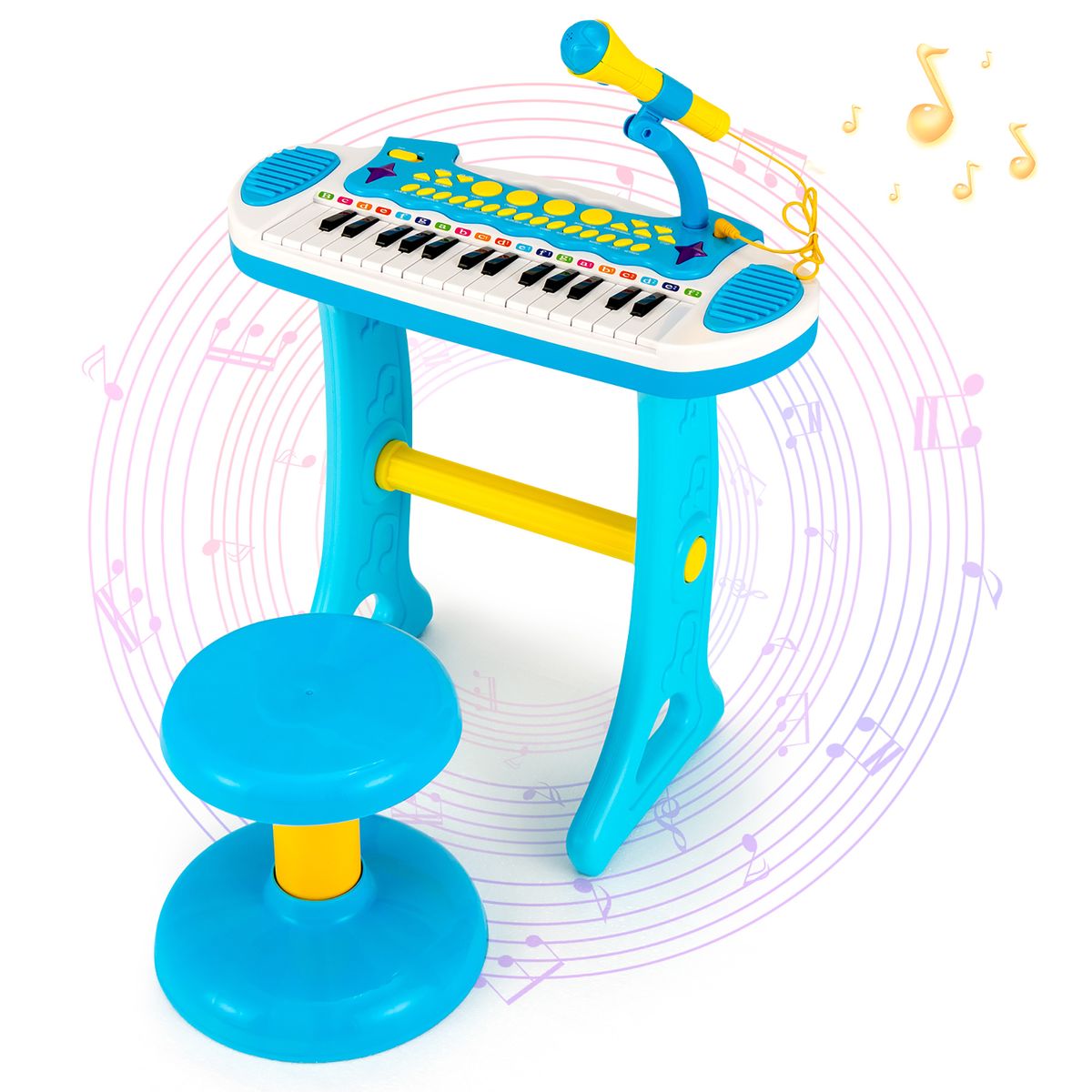 31-Key Piano Keyboard with Microphone for Kids - Kids Piano -Blue