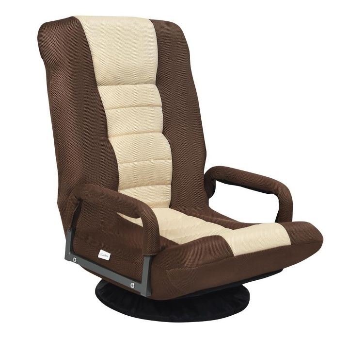 360-Degree Swivel Gaming Floor Chair - Brown