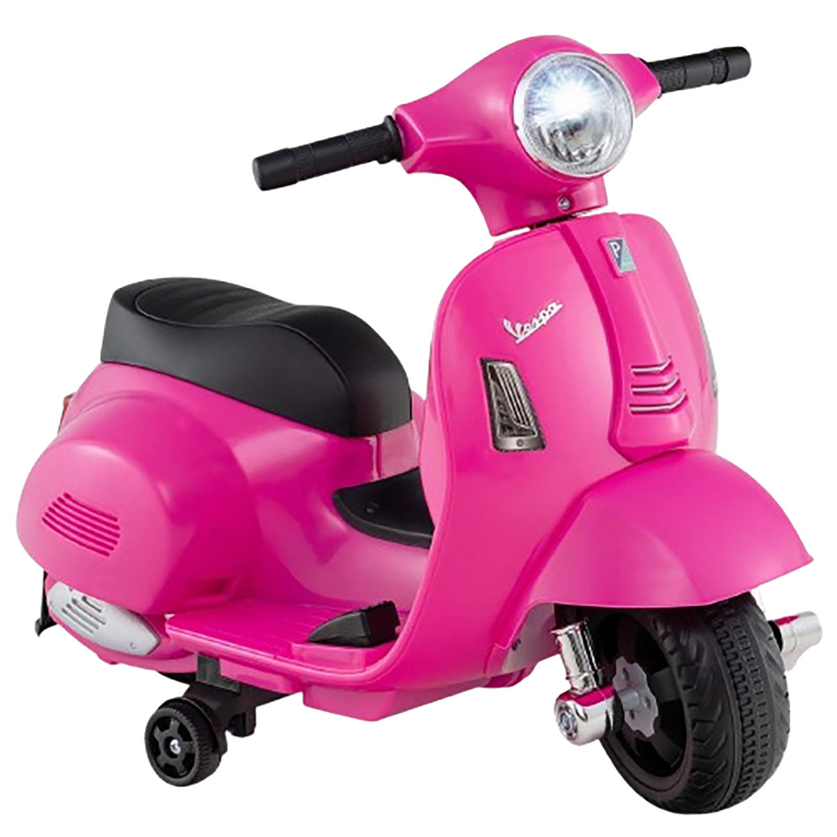 6V Kids' Ride-On Scooter with Training Wheels  - Motorcycle-Pink