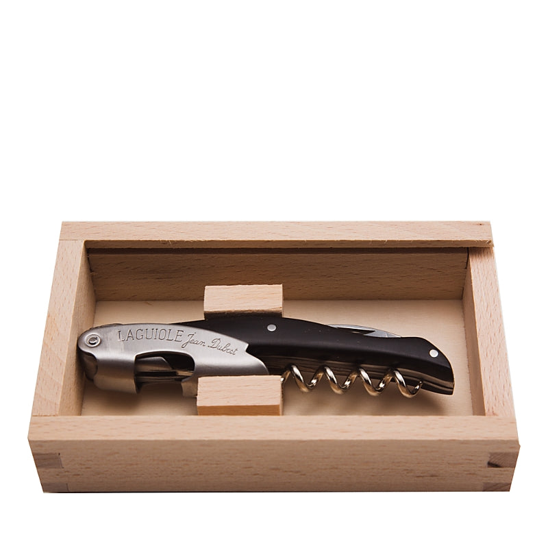 Laguiole Jean Dubost Wine Waiter Dark Horn Handle Corkscrew