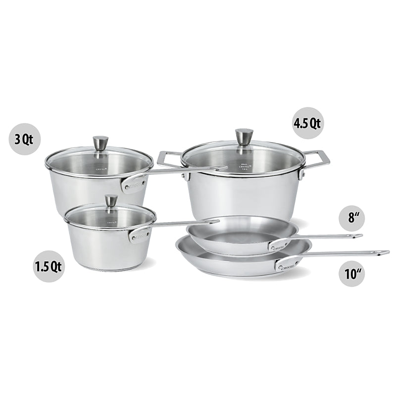 Cristel 1826 Collection 8 Piece Stainless Steel Cookware Set