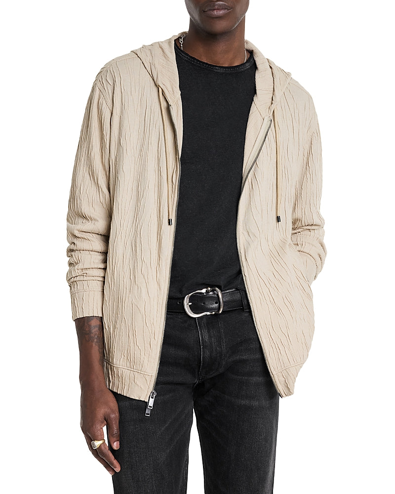 John Varvatos Ishan Crinkle Zip Front Hoodie