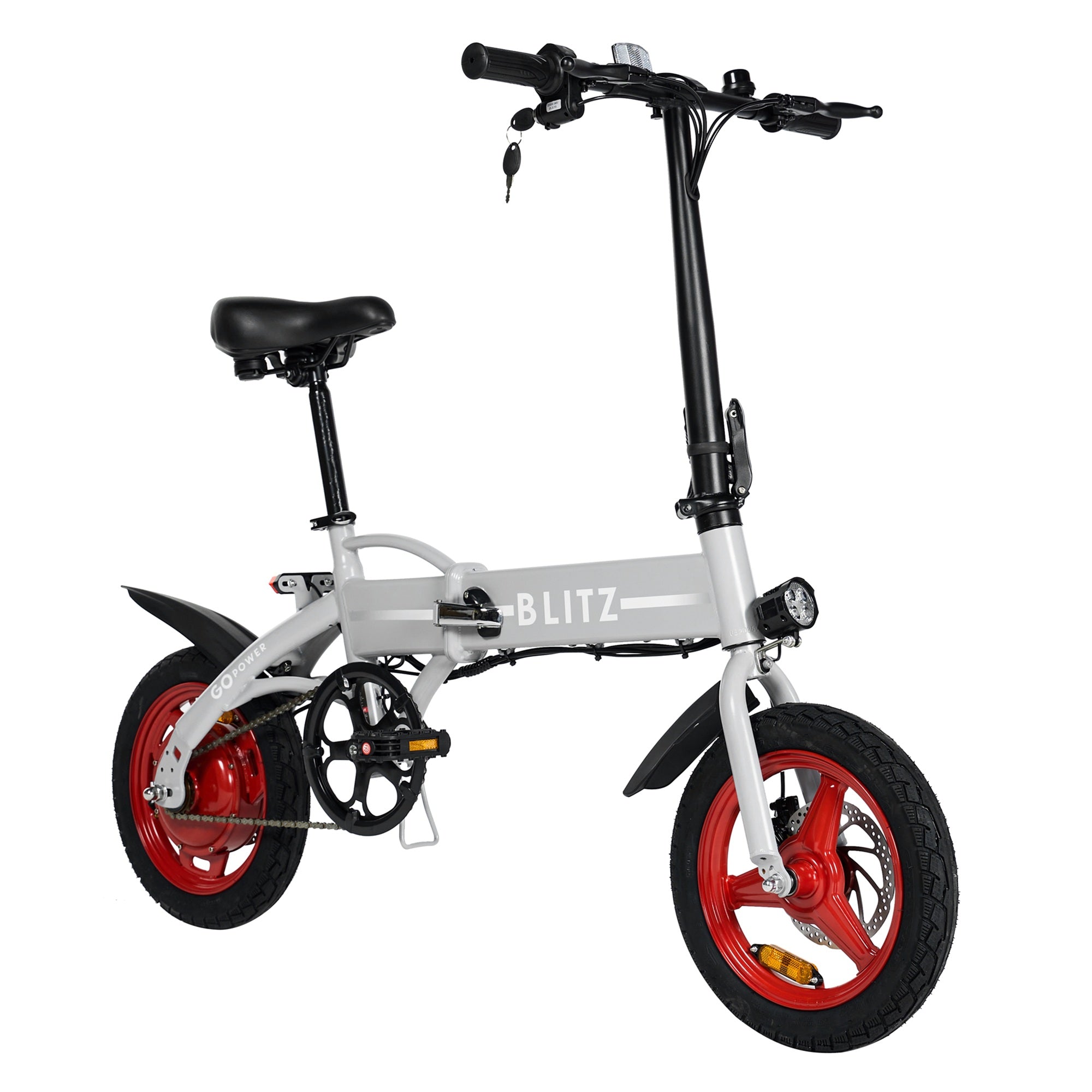GoPowerBike GoBlitz Compact Foldable E-Bike - Silver