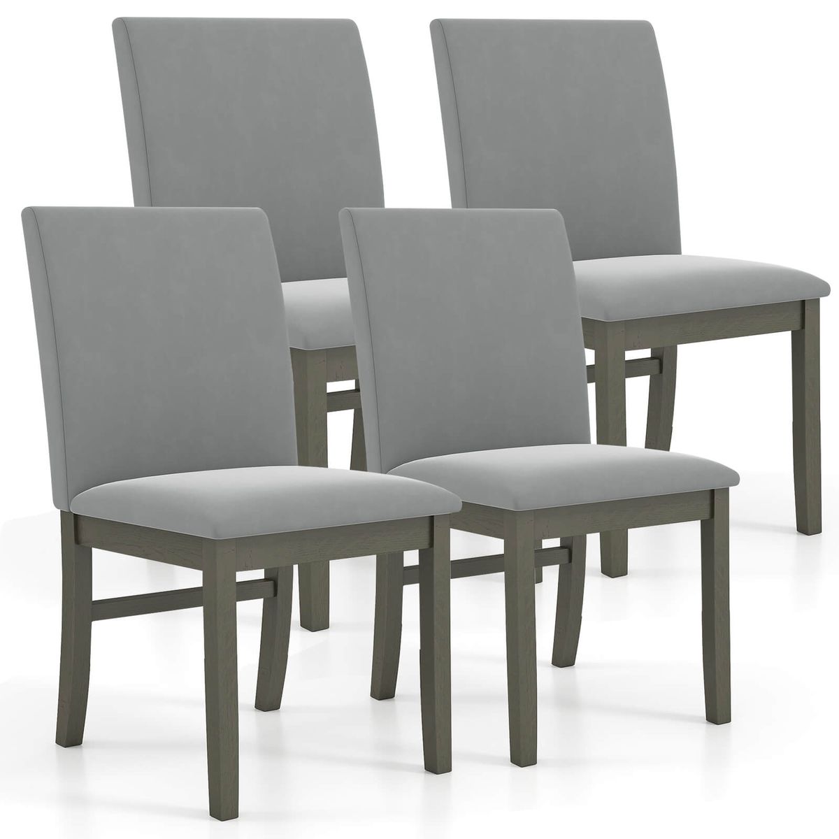 Upholstered Rubber Wood Dining Chairs (Set of 2 or 4) - 4-Piece