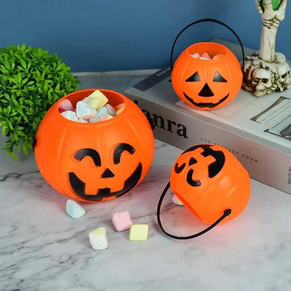 1-3pc Halloween Candy Bucket Pumpkin Bucket Portable Basket Kids Favor Trick Or Treat Bucket Halloween Party Decoration SuppliesXJ240819
