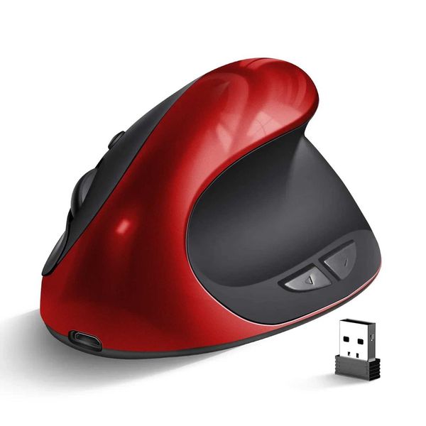 Mice BTS-908 Hot Selling Rechargeable Vertical Mouse Ergonomic Wireless Mouse 2.4G USB Receiver 1600 Adjustable DPI 6 Button Mouse CL241230