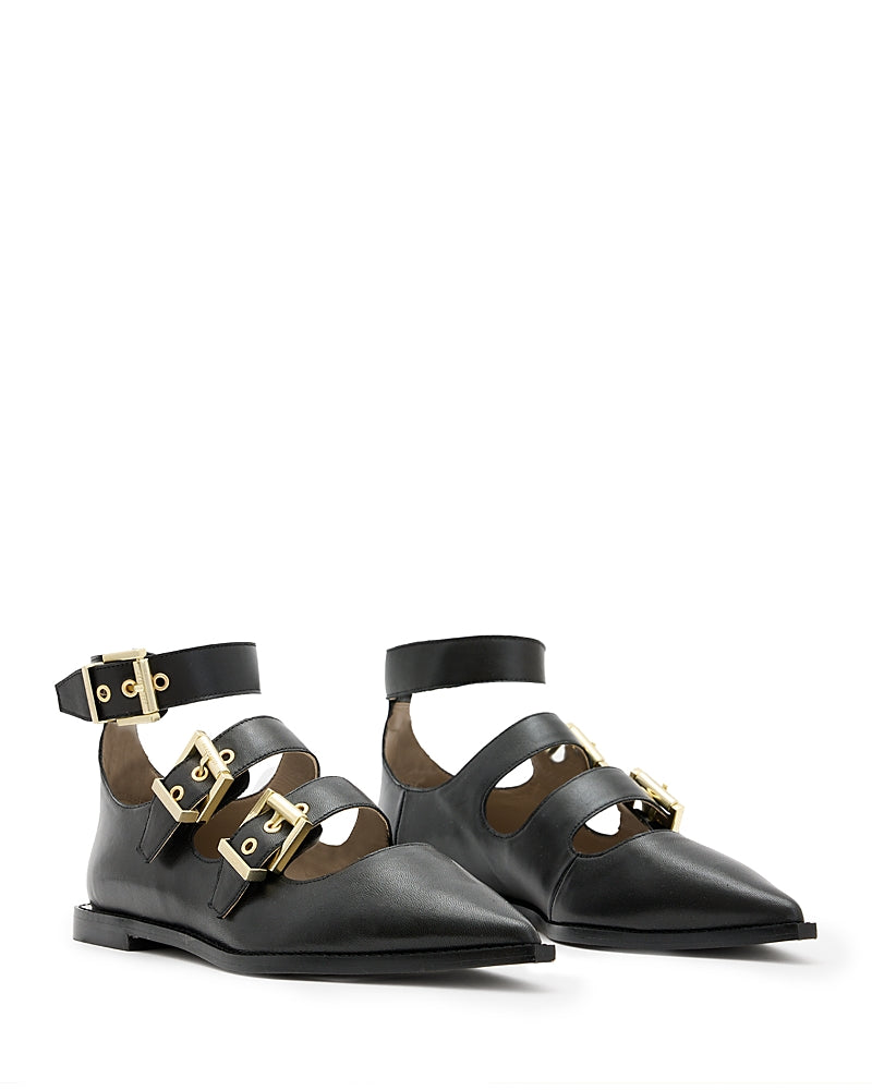 Allsaints Women's Susan Buckled Flats