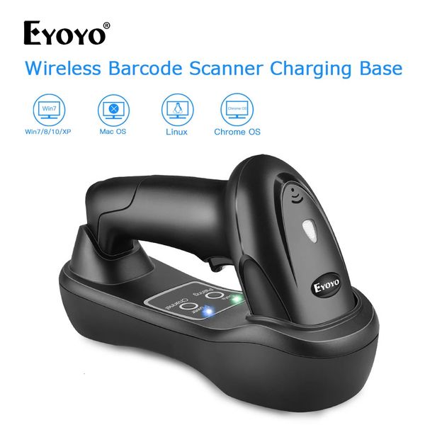 Eyoyo EY-6900D 1D Handheld Wireless Barcode Scanner Reader USB Cradle Receiver Charging Base Bar Code Scan Portable Scanning 241225