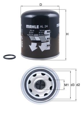 Air Dryer Cartridge, compressed-air system MAHLE ORIGINAL AL 24