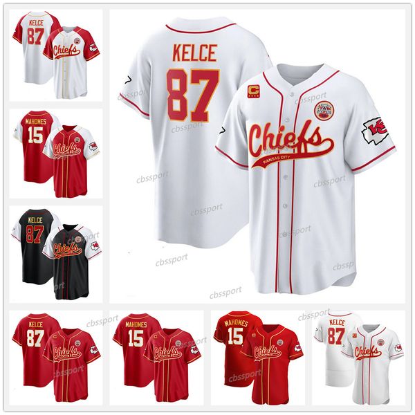 Custom Patrick Mahomes Travis Kelce Baseball Jersey Isiah Pacheco Nick Bolton Chris Jones Justin Reid Kadarius Toney Harrison Butker George