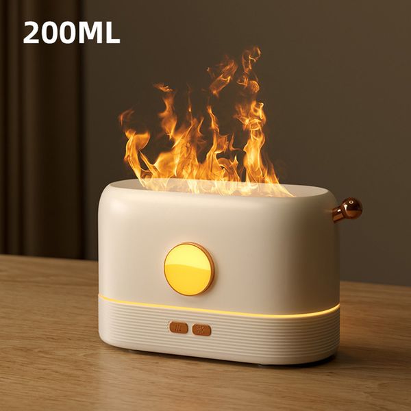 Humidifiers Flame Diffuser Air Humidifier Ultrasonic Cool Mist Maker Essential Oil Aroma Fragrance Diffuser for Home Bedroom Office 200ml CL