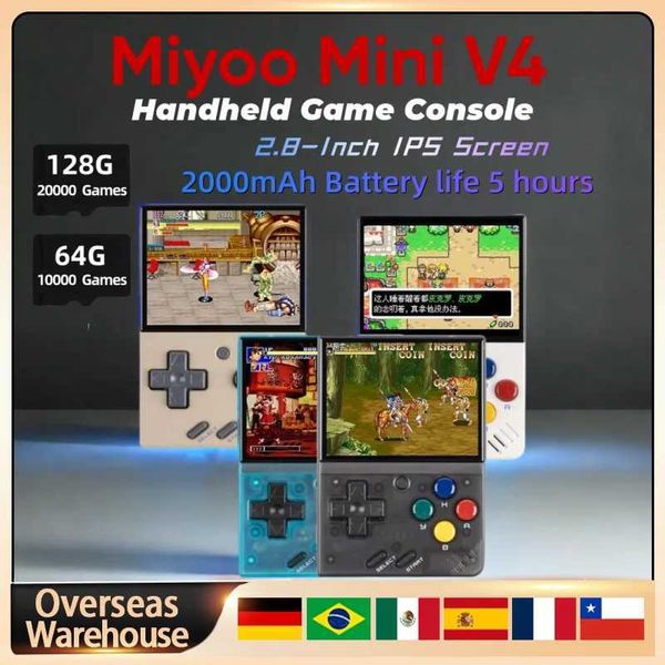 MIYOO Mini V4 Retro Handheld Game Console Portable Video Game Console Linux System 2.8-inch IPS OCA Boys Game Console X241121