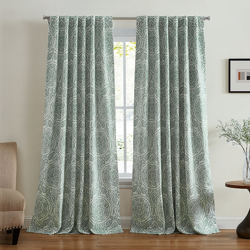 Elrene Home Fashions Giovanni Medallion Blackout Window Curtain Panel, 52 x 84