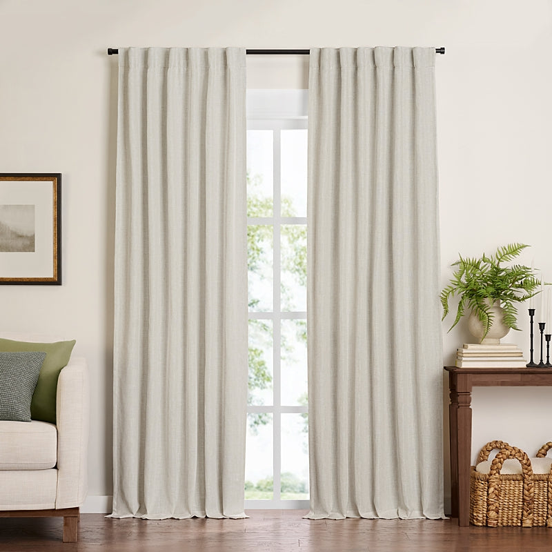 Elrene Home Fashions Harrow Solid Texture Blackout Window Curtain Panel, 52 x 108