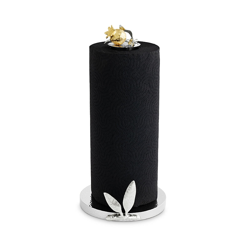 Michael Aram Pomegranate Silver and Gold Tone Paper Towel Holder
