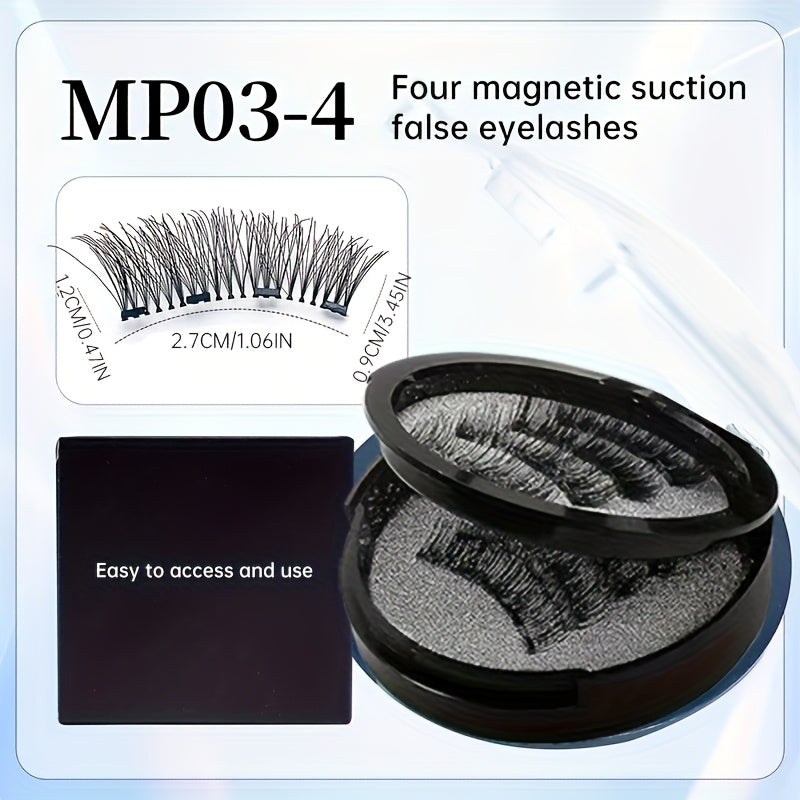 TEMU 2-8-12pcspcs Magnetic Eyelash, 3d Artificial Mink Eyelash, Natural Cat Eye Makeup Effect, Luxurious 12pcs Magnetic Eyelash Set - , Unlimited