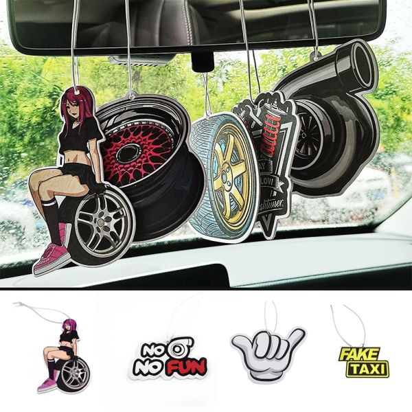 JDM Culture Car Air Freshener Hanging Paper Air Freshener Car Scent Interior Accessories Auto Rearview Mirror Fragrance Pendant