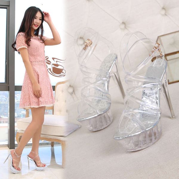 Rear Strap Waterproof Table Fish Mouth Fashionable Slim Heel Princess Style Elegant Temperament Women&#039;s Sandals 3 3