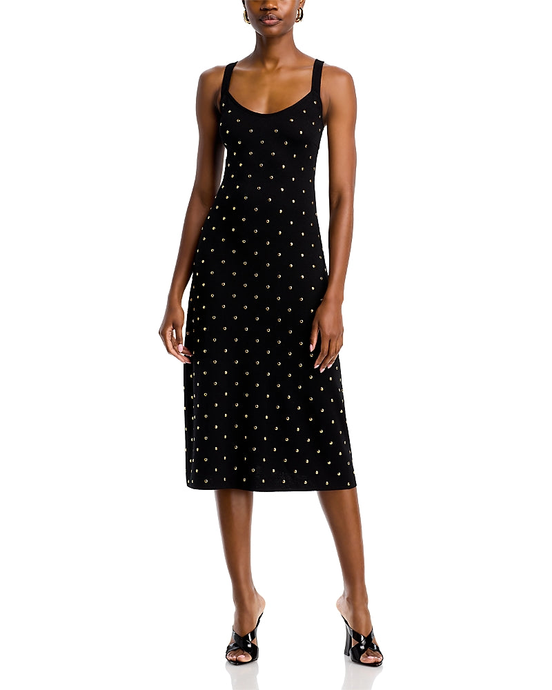 Misook Gold Studded Midi Tank Dress