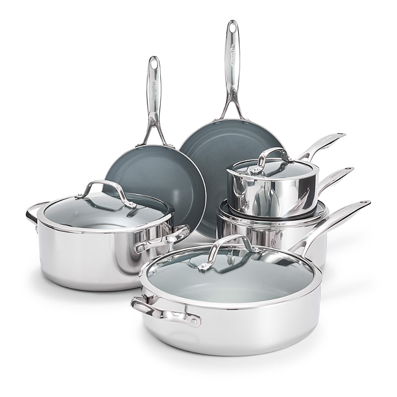 GreenPan Valencia Pro Stainless Steel 10 Piece Cookware Set