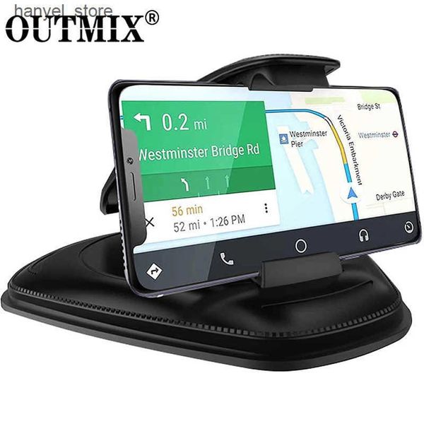 Phone Holders Leather car phone instrument panel HUD navigation clip for 12 XR suction cup desktop L240910