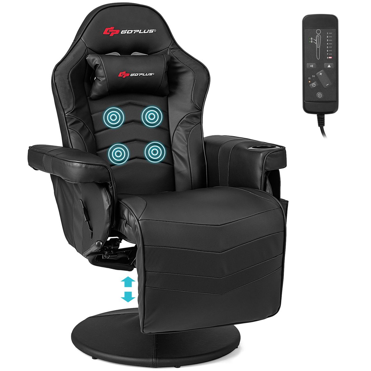 Massage Video Gaming Recliner Chair with Adjustable Height - Massage Gaming Chair DK