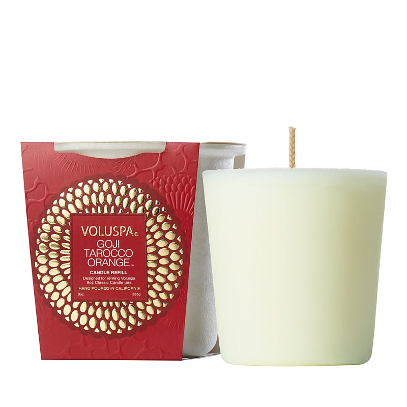 Voluspa Goji Tarocco Orange Classic Candle Refill, 9 oz.