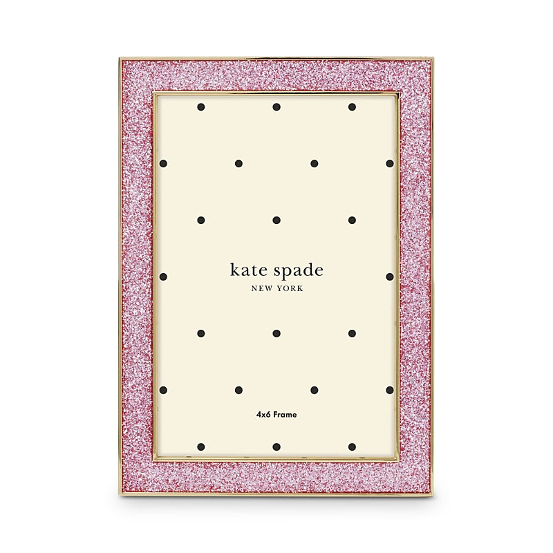 kate spade new york Sitting Pretty 4 x 6 Pink Glitter Frame
