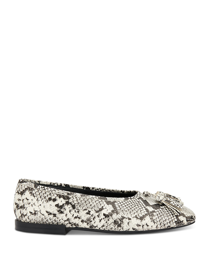 Whistles Women's Cilou Tassel Detail Snake Embossed Ballet Flats