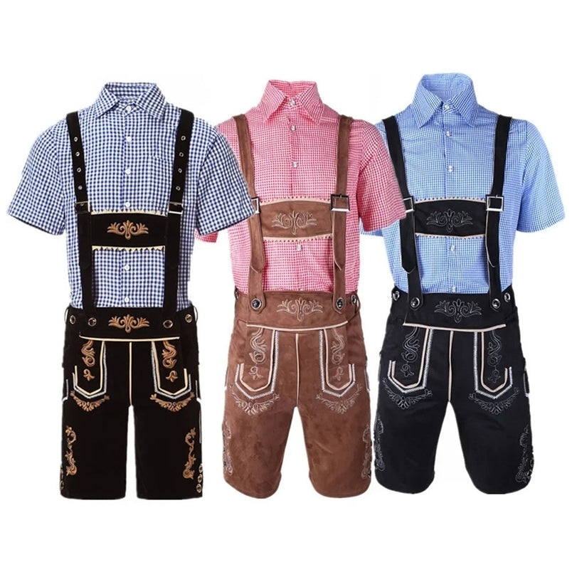 Bavarian October Festival German Beer Clothing Mens Beer Festival Lederhosen Clothing Beer Shirt Pendant Short Hat Role Playing Clothing 240927CJ
