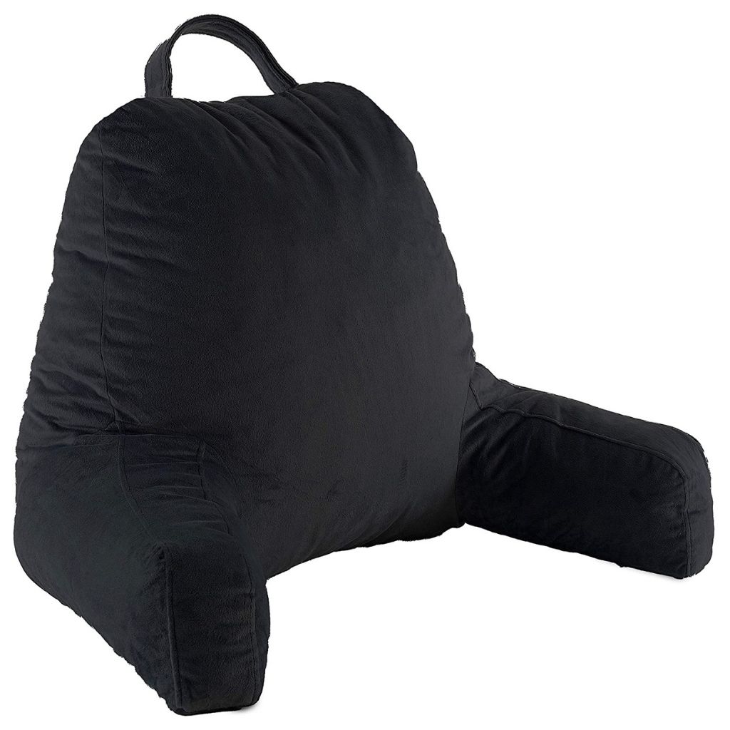 Kids' Reading and Gaming Pillow with Armrests - Black
