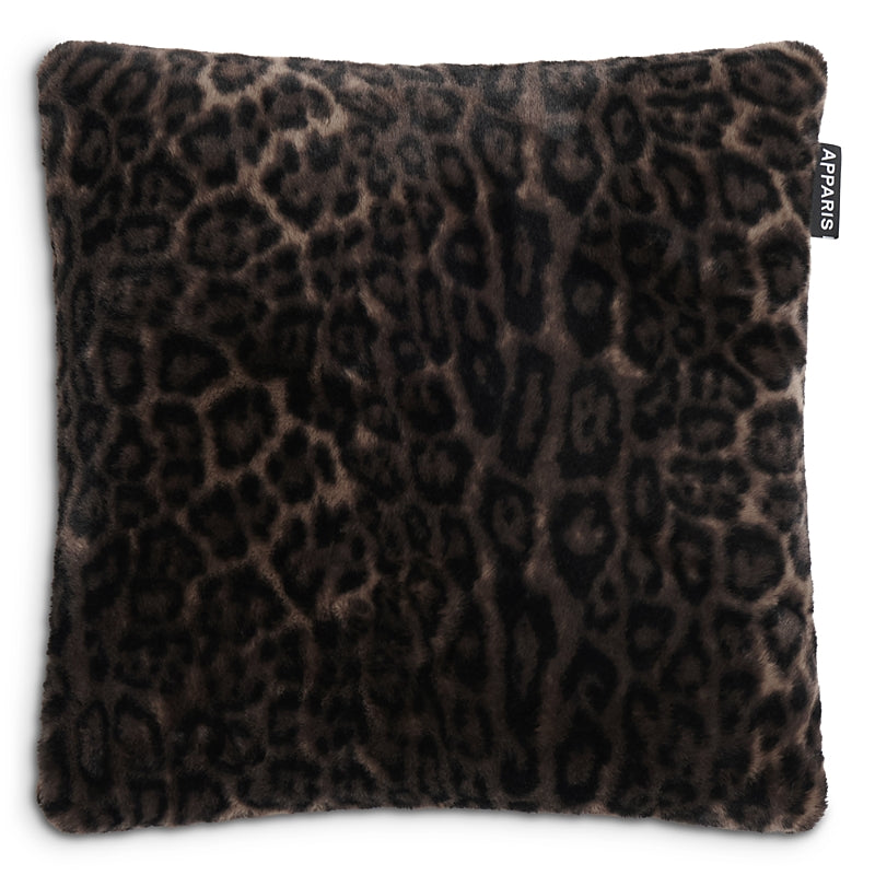Apparis Brenn Leopard Faux Fur Pillowcase, Square