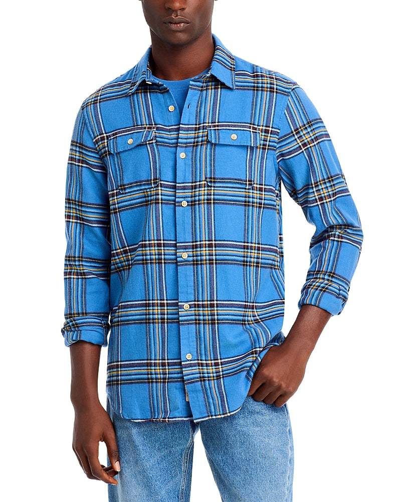 Scotch & Soda Regular Fit Plaid Flannel Shirt
