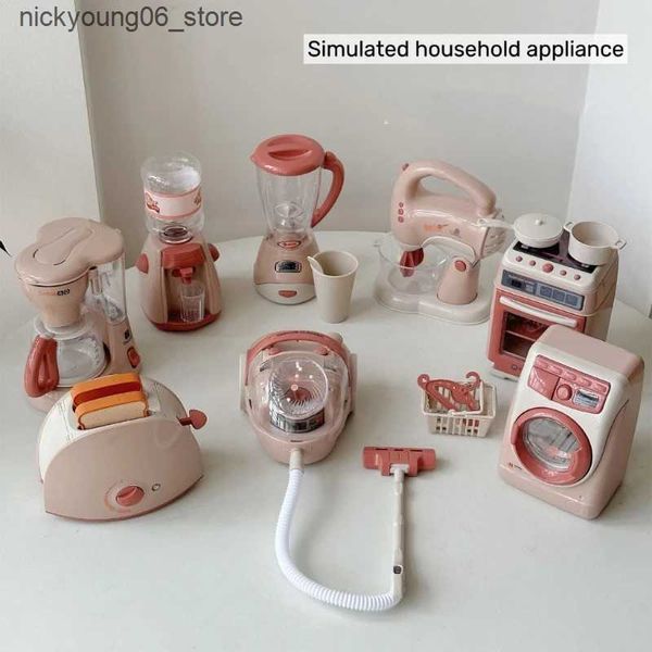 Kitchens Play Food Electric Kitchen Appliance Toy for Girls with Sound Light Simulation Coffee Maker-Toaster Kitchen Toy Motor Skill ToyL240