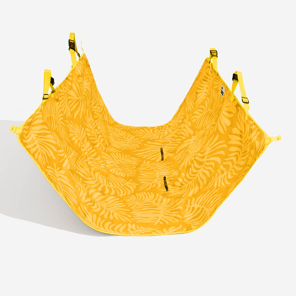 Tropical Style - Waterproof Picnic & Car Dual-Use Back Seat Cover, Areca Palm Yellow - Standard