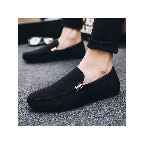 1 Pair Men&#039;s Versatile Slip-On (Note: One Size Smaller), Soft Suede Anti-Slip Loafers With Buckle, Suitable For Casual Work Events, Bre