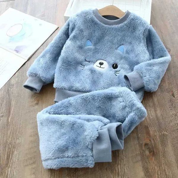 Childrens Pajama Sets Bear Tops + Pants 2Pcs Kids Pajamas Winter Girl Clothing Sets 2 To 6Years Children Clothes Boys SleepwearXJ21456