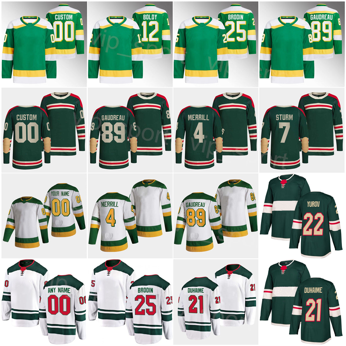 Hockey 2023 Reverse Retro 28 Liam Ohgren Jerseys 22 Danila Yurov 47 Alex Goligoski 89 Frederick Gaudreau 25 Jonas Brodin 12 Matt Boldy 4 Jon Merrill